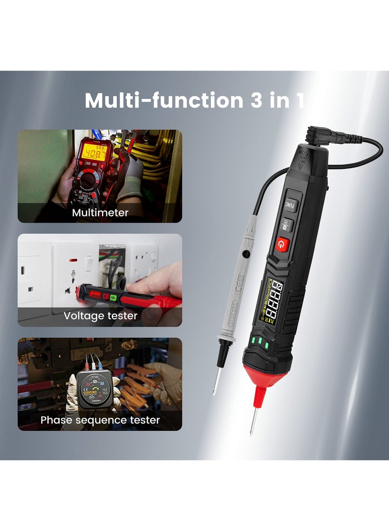 Y&D Voltage Tester Electrical Tester, Small Multimeter 0.8V-600V, Pen-Type Multimeter, Professional Pen Fit for AC/DC Voltage/Live Wire Test/Capacitance/Resistance/Continuity/Diode, ST120  - Image 3