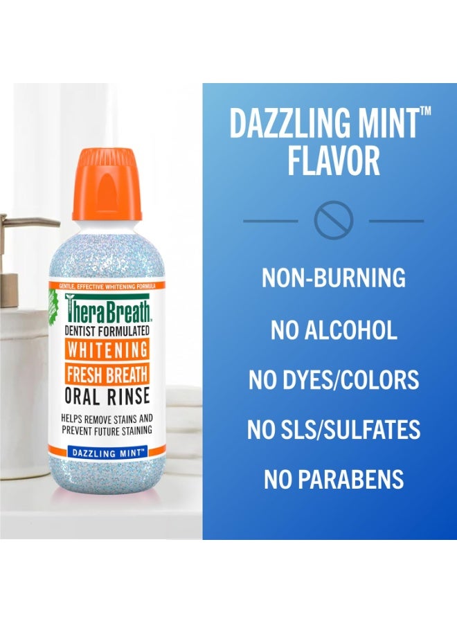 TheraBreath Whitening Fresh Breath Oral Rinse, Dazzling Mint, Dentist Formulated 473ml - Image 5