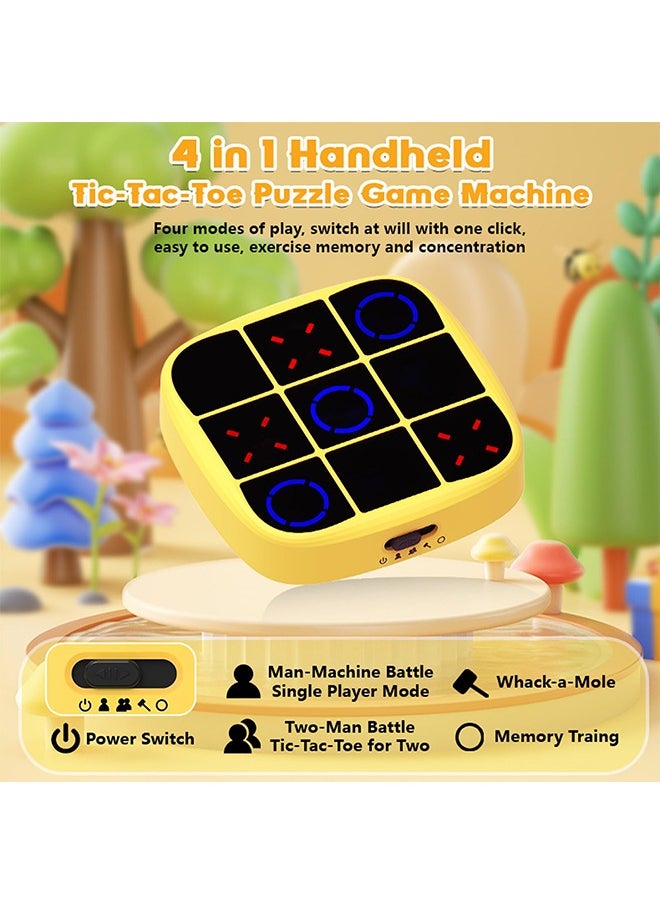 Generic - 4 in 1 tic tac toe electronic, x o game, memory game, Handheld Puzzle Game Console, Portable Travel Games, Board Games for Kids and Adults, Fidget Toys for Kids and Adults, Educational Travel Games Family Game Improve Memory and Concentration - Image 1