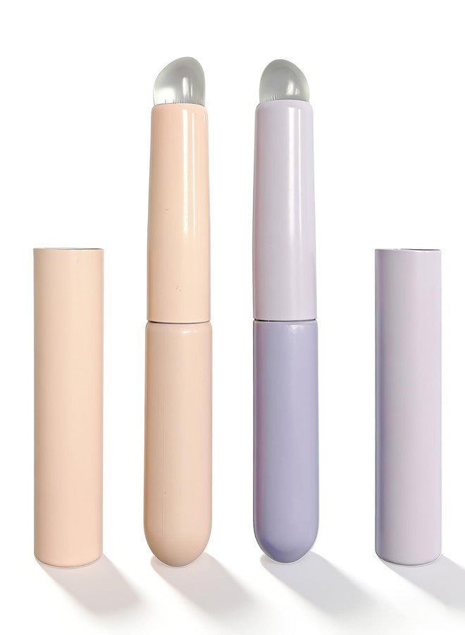 IVICOO Reusable Ombre Nail Brush Set, Silicone Nail Tools, Ergonomic Slope Design for Flawless Gradient and Blush Manicure (2-Pack,Pink and Purple) - Image 1