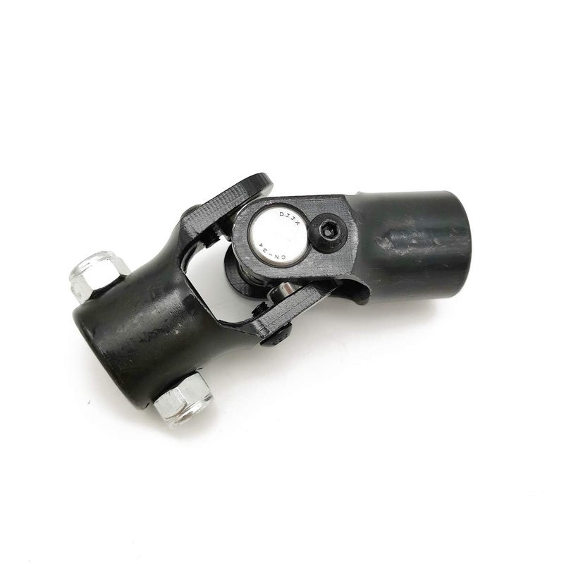 Ensun 3/4“ DD x 3/4” Round Black Single Steering Shaft Universal U Joint, Maximum Working Angle: 35° Degree, Total Length: 96mm (3-3/4")