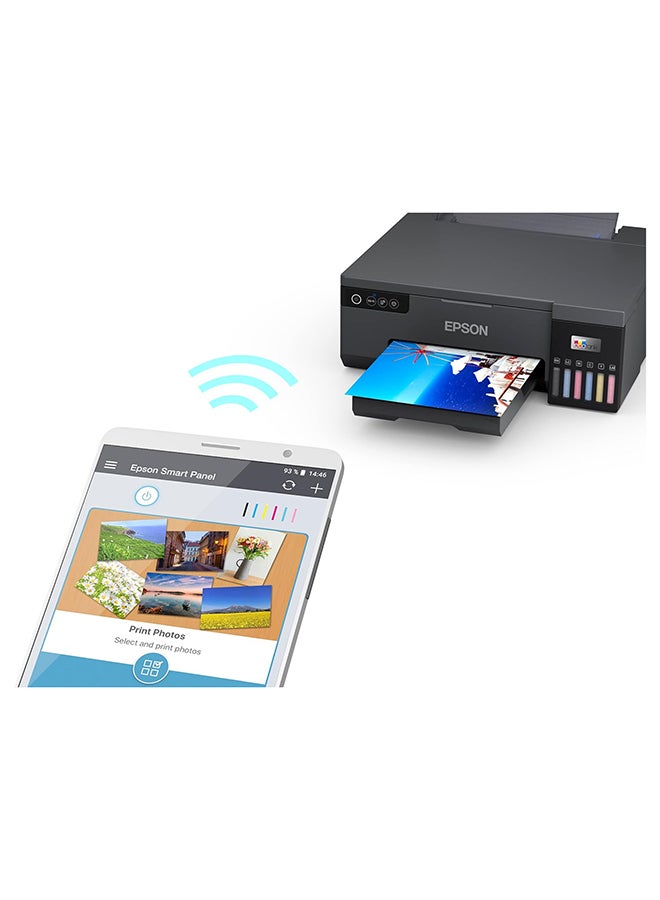 EPSON L8050 A4 Photo Printer, 6-Color Dye Ink, 5,760 x 1,440 DPI Resolution, 22ppm Monochrome/Color, Front Ink Tank, 12s per 10x15cm Photo, Manual Duplex, Wireless LAN, Wi-Fi Direct, Epson iPrint App, CD/DVD Printing, 100 Sheet Capacity, 70ml Ink Bottles (Black, Cyan, Yellow, Magenta, Light Cyan, Light Magenta), Energy Efficient, Supports Windows & macOS | C11CK37405 Black - Image 4