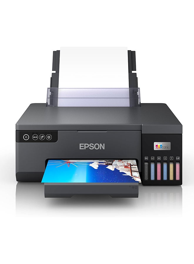 EPSON L8050 A4 Photo Printer, 6-Color Dye Ink, 5,760 x 1,440 DPI Resolution, 22ppm Monochrome/Color, Front Ink Tank, 12s per 10x15cm Photo, Manual Duplex, Wireless LAN, Wi-Fi Direct, Epson iPrint App, CD/DVD Printing, 100 Sheet Capacity, 70ml Ink Bottles (Black, Cyan, Yellow, Magenta, Light Cyan, Light Magenta), Energy Efficient, Supports Windows & macOS | C11CK37405 Black - Image 3