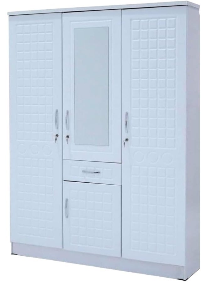 SULSHA "Elegant 3-Door White Wooden Cupboard with Ample Storage Cabinet" - Image 1