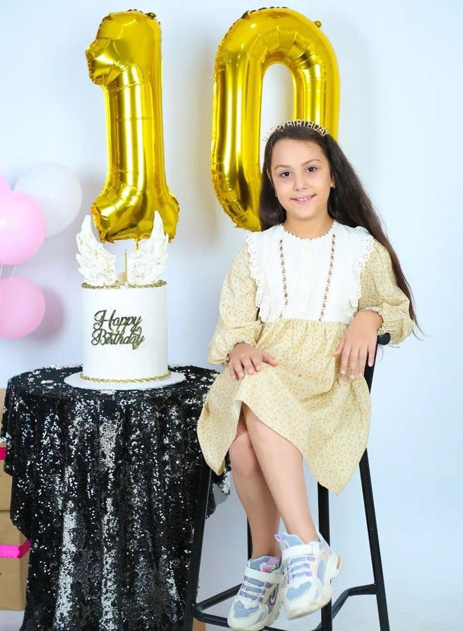 IWERP Gold Number 10 Balloon 40 inch, 10 Number Balloon, 10th Gold Birthday Decorations, 10 Year Old Girlss Boyss Golden Party Supplies - Image 3