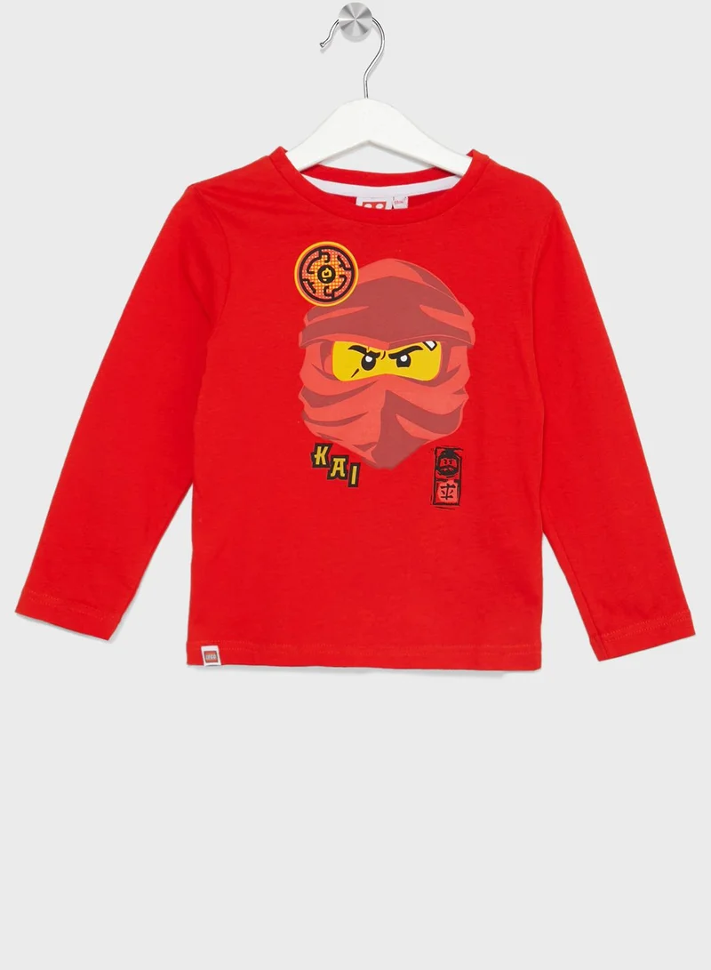 ليغو Lego Ninjago Boys Printed Long Sleeve T-Shirt