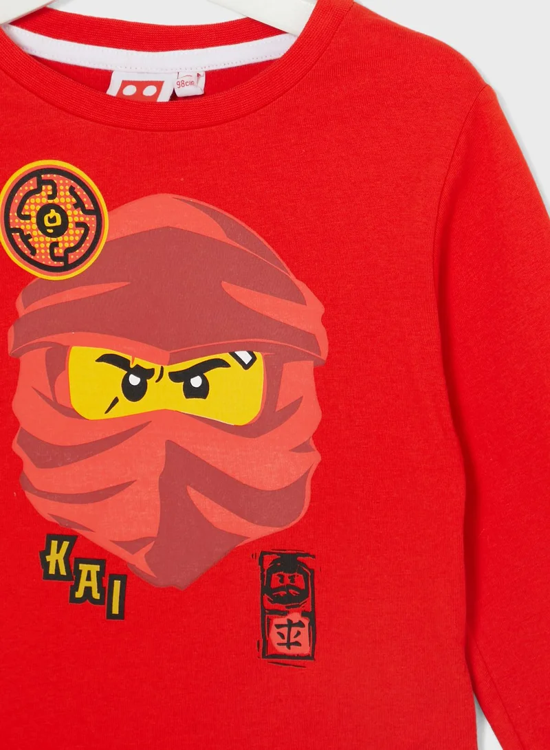 ليغو Lego Ninjago Boys Printed Long Sleeve T-Shirt