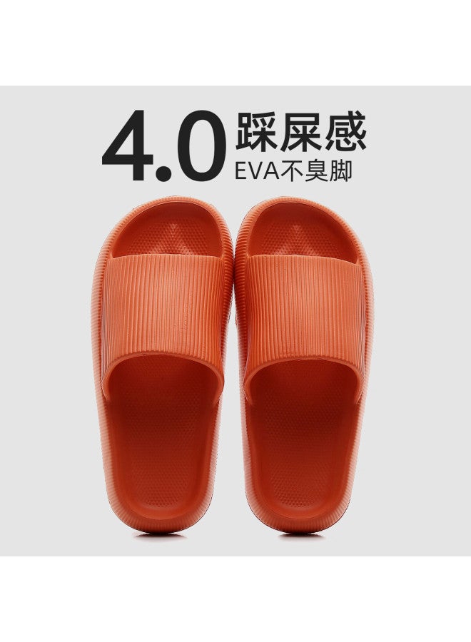 Xggc Men's Summer Eva Slippers Home Couple Bathroom Shower Non-slip Thick Sole Large Size 4647 Orange 39-40