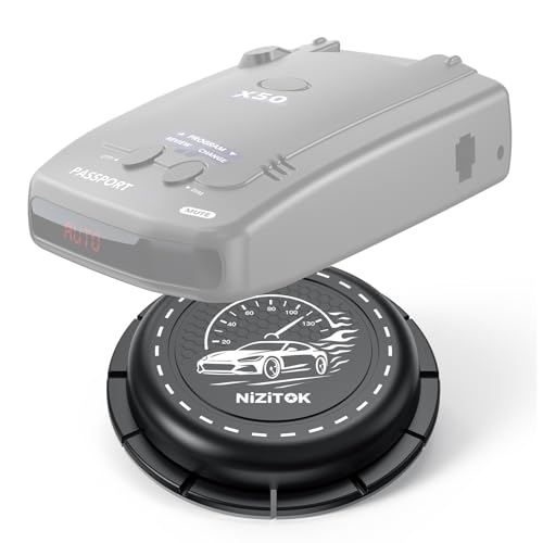 NiZiTOK Upgraded Magnetic Radar Detector Dashboard Mount with N52 Magnets, Adhesive Holder for Escort, Uniden, Valentine One, Anti-Vibration Stable Fit, Adjustable Angle Design - Image 1