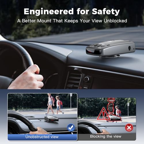 NiZiTOK Upgraded Magnetic Radar Detector Dashboard Mount with N52 Magnets, Adhesive Holder for Escort, Uniden, Valentine One, Anti-Vibration Stable Fit, Adjustable Angle Design - Image 4