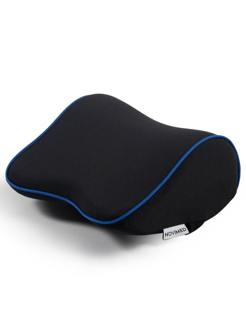 نوفيميد Orthopedic Car Neck Pillow with Soft Memory Foam - Black with Blue lining  - Image 2