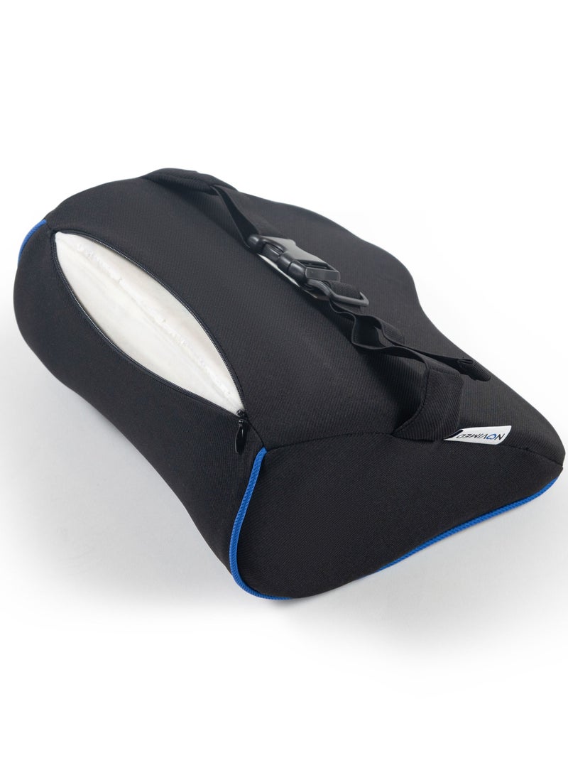 نوفيميد Orthopedic Car Neck Pillow with Soft Memory Foam - Black with Blue lining  - Image 3