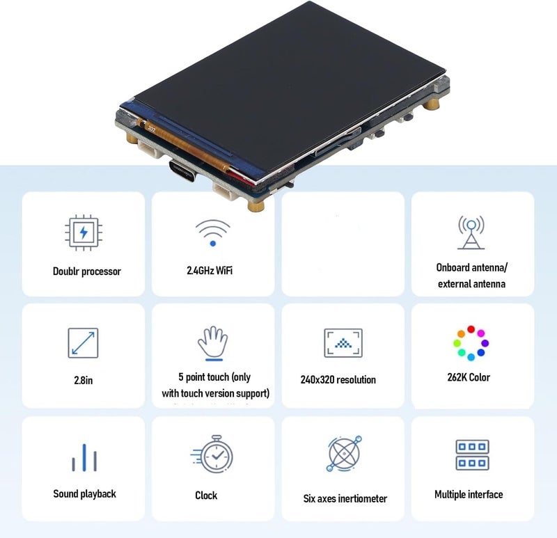 Varied dimensions 2.8 Inch Capacitive Screen, 32 Bit LX7 2 Core Processor 240MHz, 480x640 Display with WiFi Bluetooth 5, for Industrial IoT Embedded Systems New residential zone delivery Cost effective fine quality Cross part assemble fit Cost effective global grade quality Quick use-switch compatible build Global standard processed material All budget friendly options Occasional & permanent usable All-season available stock Bug proof seal Backup reserve local stock Easy assemble Dense area priority deliver All-round well-engineered practical build Heavy load resistant Dust proof Modern color selections Temp resistant Mountain region eligible ship Easy lifting build Practical build Gulf market standard build Air & land transit compatible High precision lightweight material - Image 5