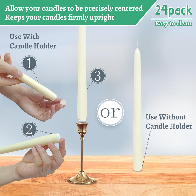 BALEAGCDL Candle Sticky Dots - White Wax Dots Taper Candles Adapter Soft Wax Candle Accessories for Secure Candle Placement - (1 Pack,24 Dots) - Image 4
