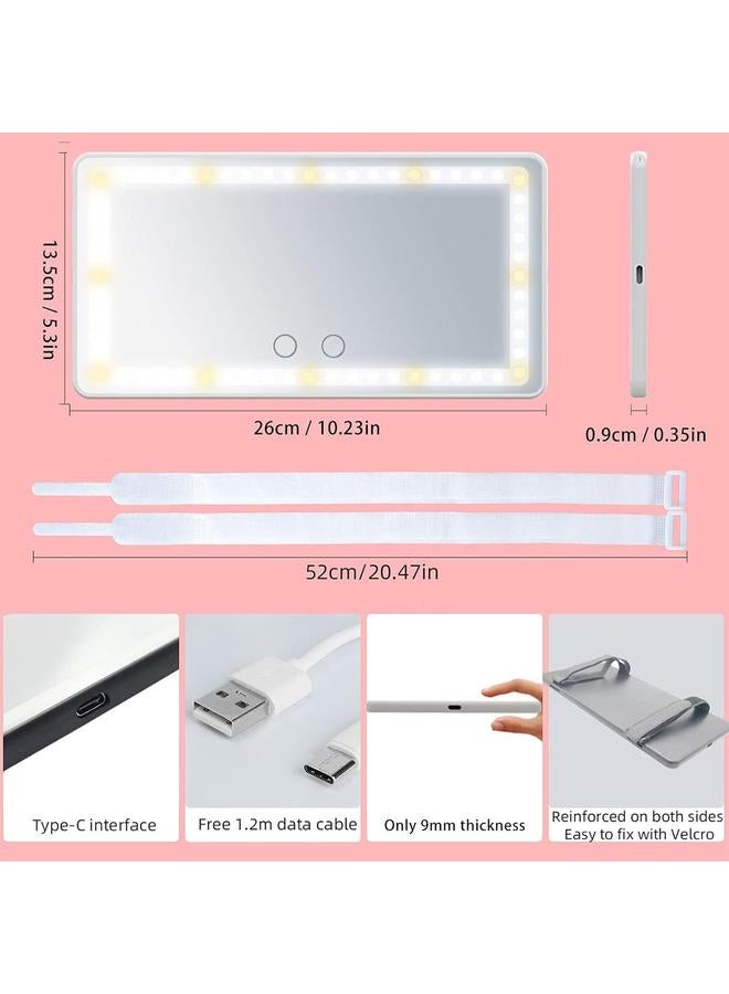 Bluejw Car Visor Mirror with Light, Rechargeable LED Car Mirror Vanity, Car Sun Visor Mirror with Light, led Mirror for Car Visor with 3 Lights Modes, Car Vanity Mirror with Lights, White - Image 5
