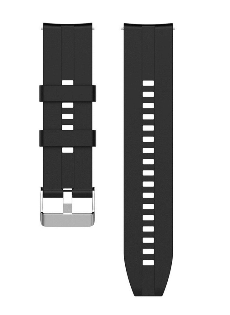 Generic - Soft Silicone Wriest Rubber Band Watch Strap 22mm For Oraimo Tempo W 3 OSW22N- Smart WatchSport- Black - Image 1