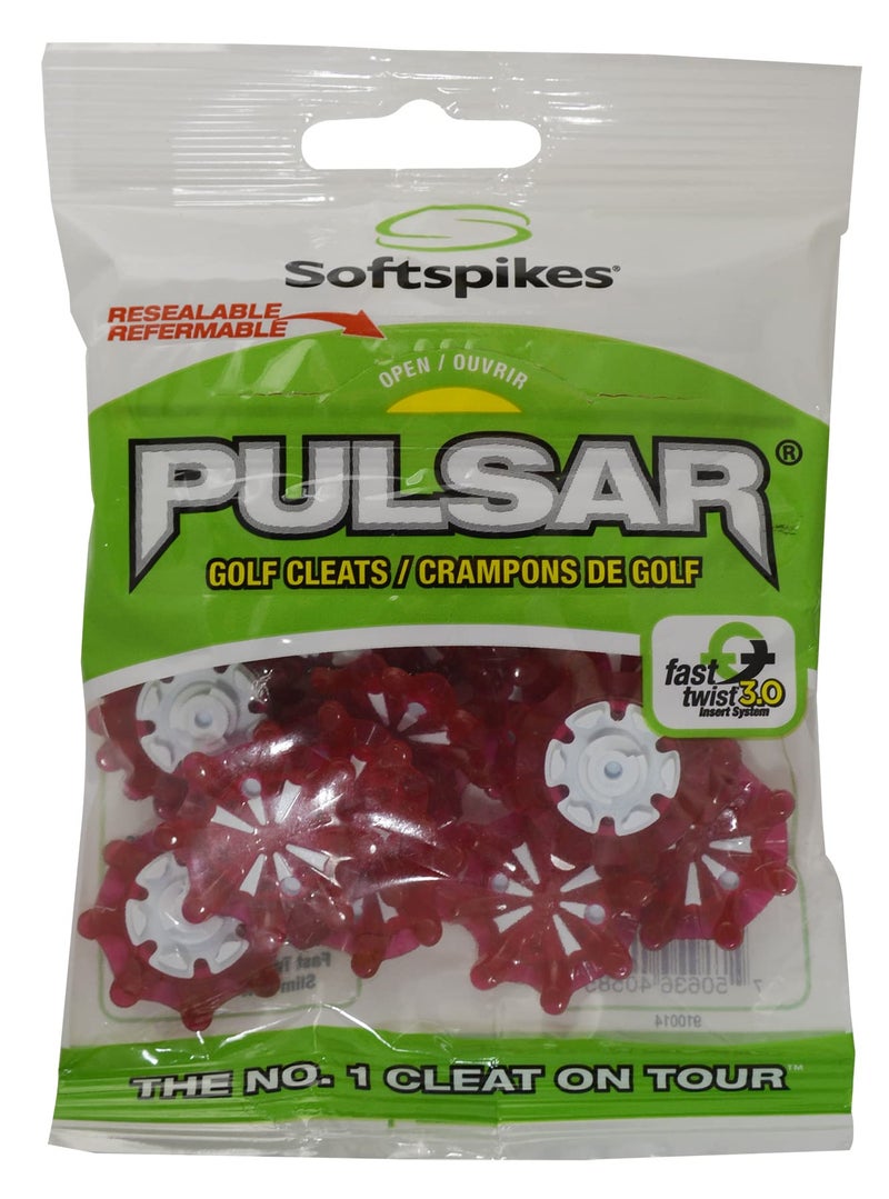 SOFTSPIKES Golf Spikes Fast Twist 3.0 Softspikes Pulsar Golf Cleats, Red, Clamshell US - Image 1