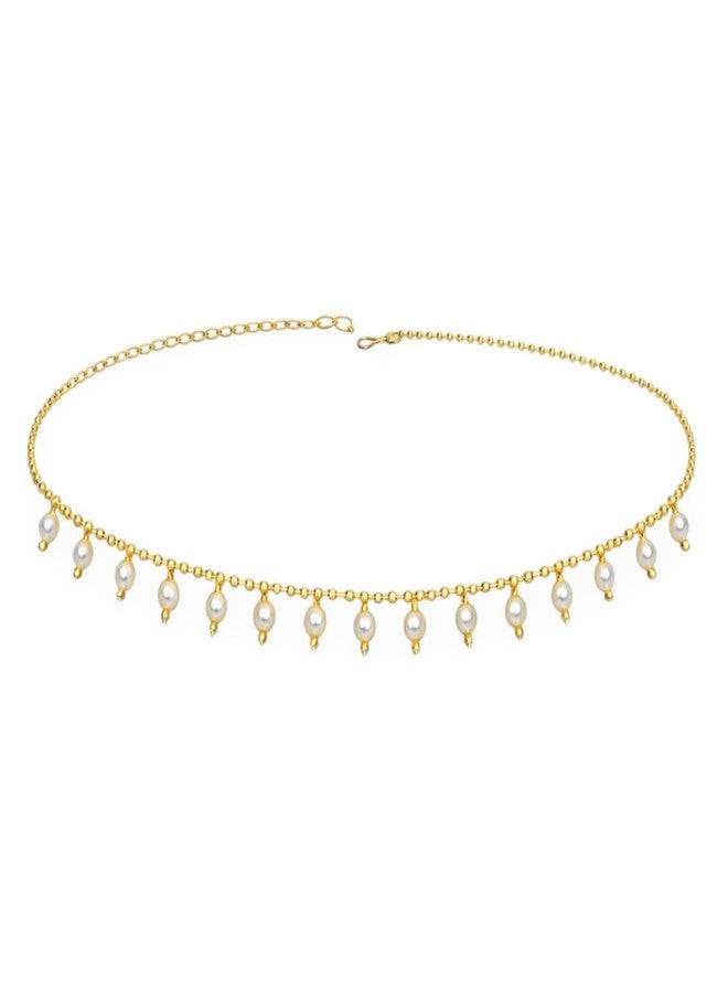 ACCESSHER Women’s & Girls’ Elegant Gold-Plated Pearl Waist Chain & Kamarbandh | Traditional Ethnic Jewelry Accessory for Sarees, Lehengas, Weddings, Parties & Festive Occasions - Image 1