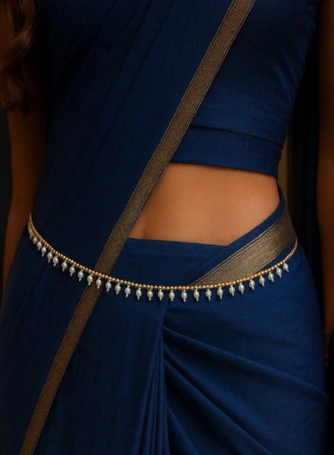 ACCESSHER Women’s & Girls’ Elegant Gold-Plated Pearl Waist Chain & Kamarbandh | Traditional Ethnic Jewelry Accessory for Sarees, Lehengas, Weddings, Parties & Festive Occasions - Image 2