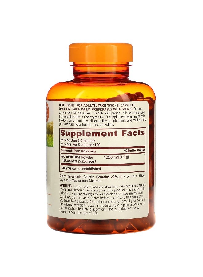 Sundown Naturals, Red Yeast Rice, 1,200 mg, 240 Capsules (600 mg per Capsule)