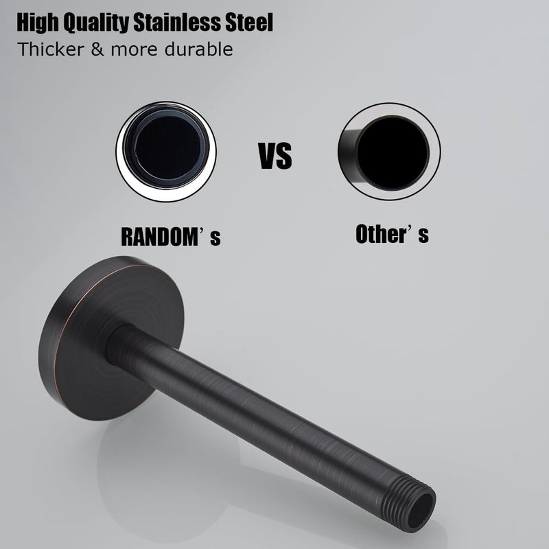 Random 8 Inches Ceiling Mount Shower Arm with Flange,Oil Rubbed Bronze.RD91038-8-ORB - Image 2