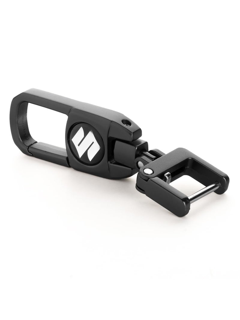 Contacts Heavy Duty Stainless Steel Key Chain Compatible For Swift Dzire Brezza Fronx Invicto Jimmy Grand Vitara Xl6 Baleno Suzuki, Black - Image 1