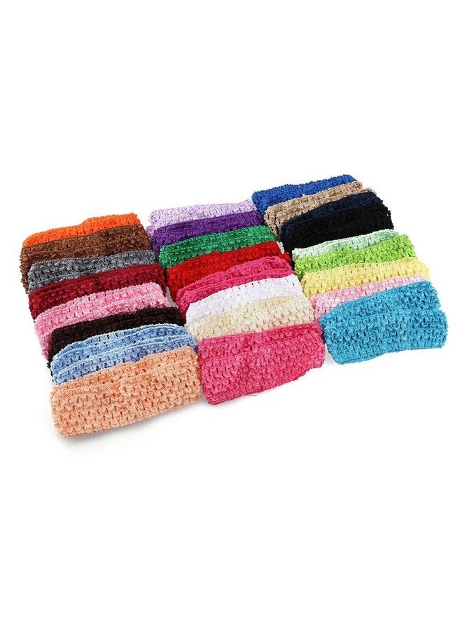 KW Collection Girl Baby Headbands Elastic Crochet Hair Bands Hair Accessories Elastics Ties Shaper Head wrap Set Pack of 50 Pcs in 25 colors (Band: 1.6"×5.5", 25 colors, 2 pcs per color) - Image 5
