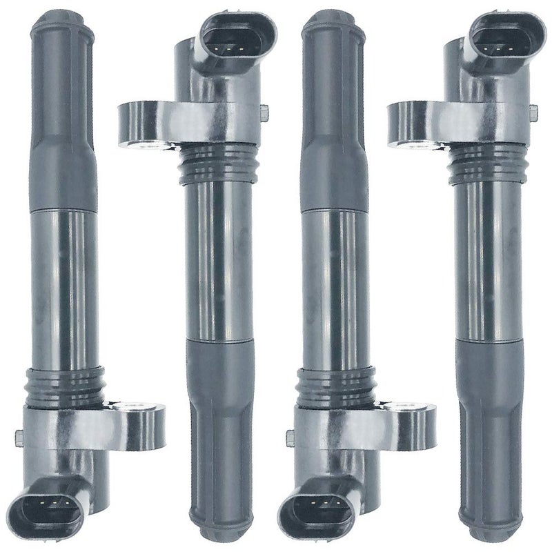 DMCOIL Set of 4 Ignition Coil Pack Compatible With Alfa Romeo Mito Fiat 500 500C 500L Bravo II Doblo Ducato Punto Panda Stilo Tipo Iveco Daily IV V 09 12 14 2003 Replaces OEM 46777288 UF700 4