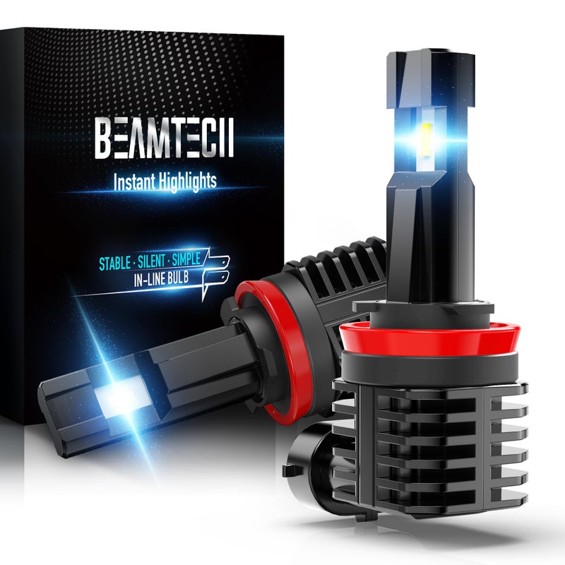 BEAMTECH Bulb H8 H9 Fog Bulb 6500K White H11 Fog Light Bulb For Atvs Powersports Accessory Lights