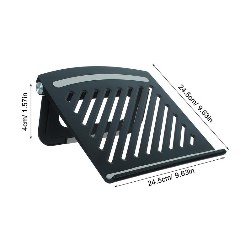 Black Adjustable Foldable Laptop Stand Ventilated Holder For Compact Spaces - Image 3