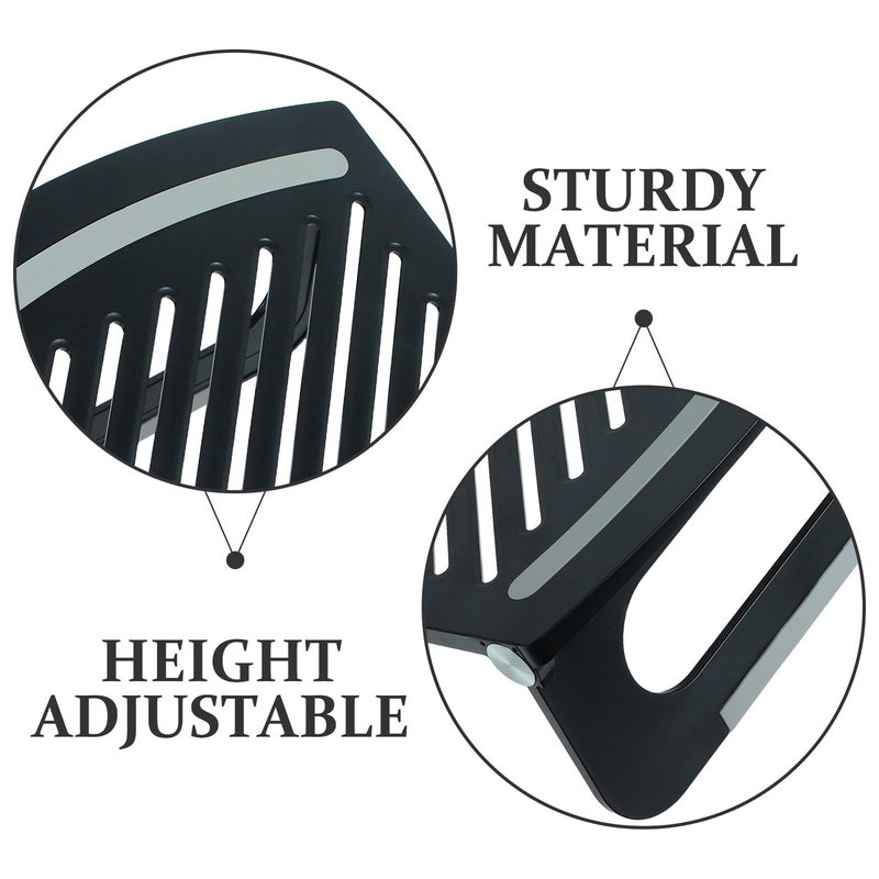 Black Adjustable Foldable Laptop Stand Ventilated Holder For Compact Spaces - Image 4