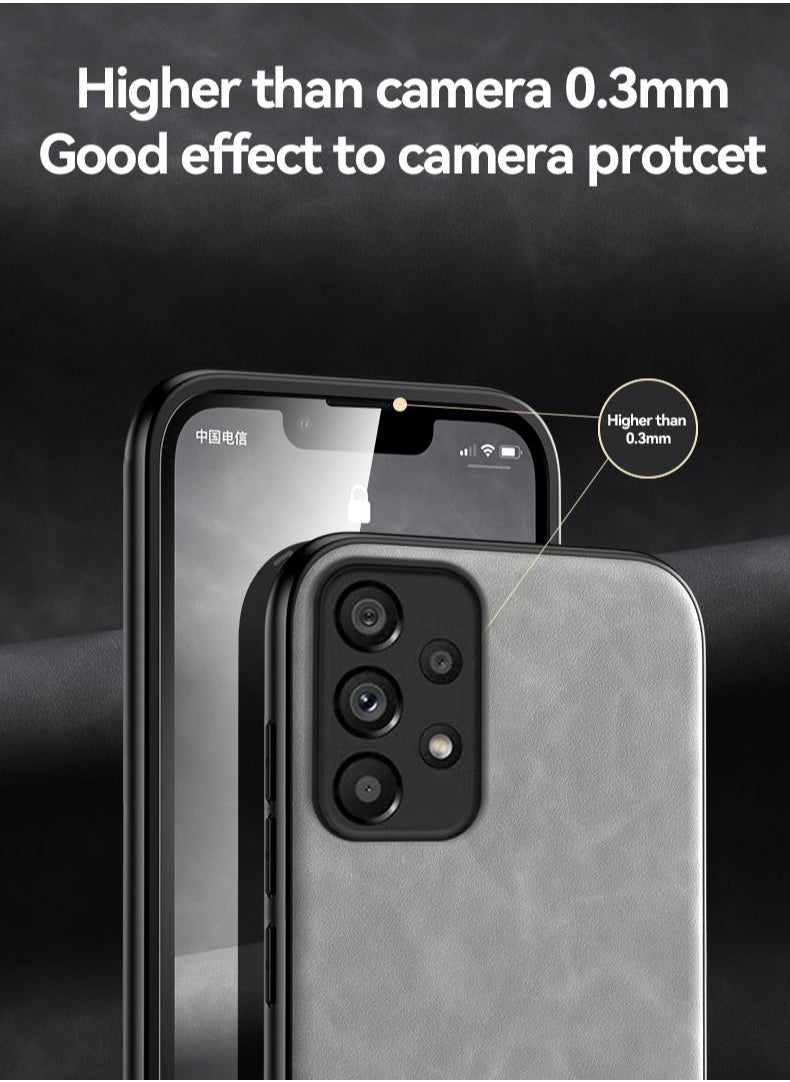 Color Fans - Luxury Leather Case for Samsung Galaxy A53 5G Cover Magnetic Attraction Inside Light Grey - Image 1