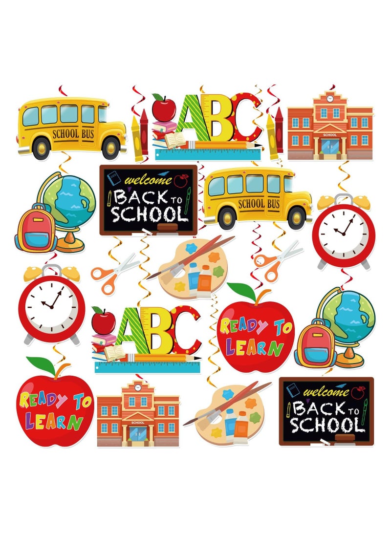 36 Pcs Back to School Decorations Hanging Swirls, NO-DIY First Day of School Decorations Back to School Party Decorations Hanging Swirls, Welcome Back to School Decorations Hanging Decorations