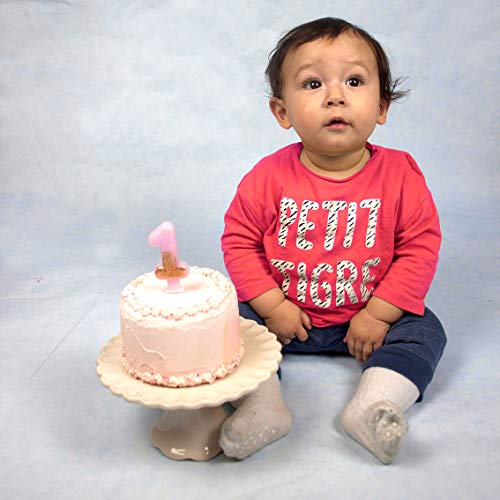 Talking Tables Pink Number 1 Candle with Gold Glitter Premium Quality Cake Topper Decoration For Kids, Adults, Teenagers, 1st Birthday Party, Anniversary, Milestone Age, 3" - Image 5