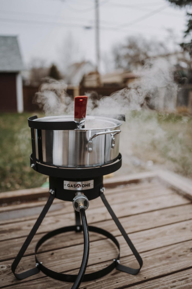 GasOne Gas One Propane Deep Fryer with 10Qt Deep Fryer Pot – High Grade Strainer Basket Aluminum Pot for Fish Fry Chicken Wings, Seafood Pot – Propane Burners for Outdoor Cooking Include Thermometer - Image 4