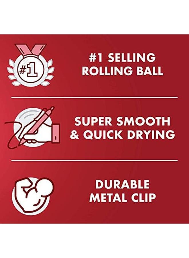 بايلوت أقلام كرة دوارة فاخرة V5 من Precise، أحبار سوداء وزرقاء ذات نقاط دقيقة للغاية، عدد 8 16411 - Image 2