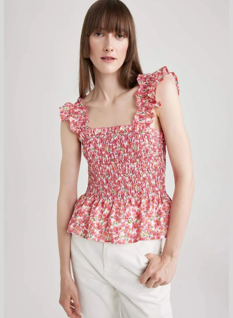 ديفاكتو Woman Strapless Woven Top Sleeveless Blouse