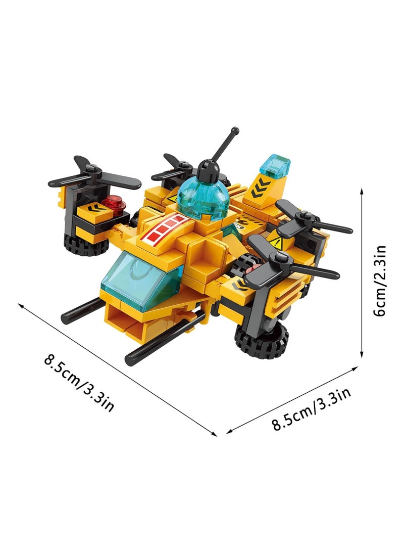 6 in 1 Toddler Urban Rescue Series Aerial Construction Vehicles for Boys Aged 4+ Children's Gift Creative Aerial Construction Vehicles Toys 142 Pieces - Compatible with Other Building Block Toys  - Image 2