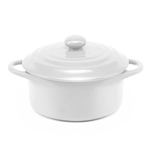 Kook Ceramic Mini Cocotte Set, Small Casserole Dishes with Lids and Handles, Individual Baking Ramekins, Oven, Microwave & Dishwasher Safe, Stoneware, 12 oz, Set of 4 (Swiss White) - Image 3