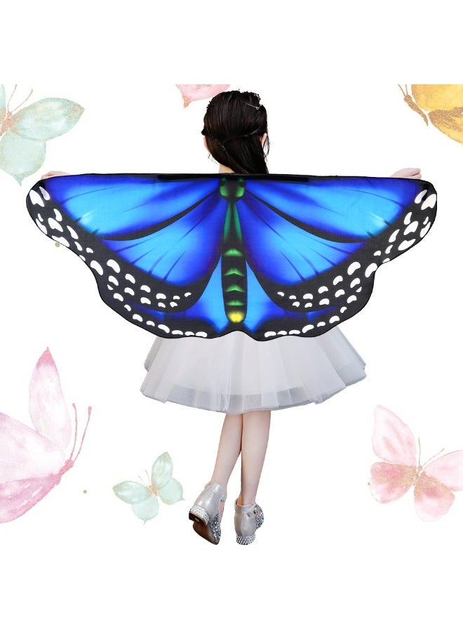 NIBEMINENT Children's butterfly cape Halloween printed small butterfly cloak dress up children's butterfly wing shawl