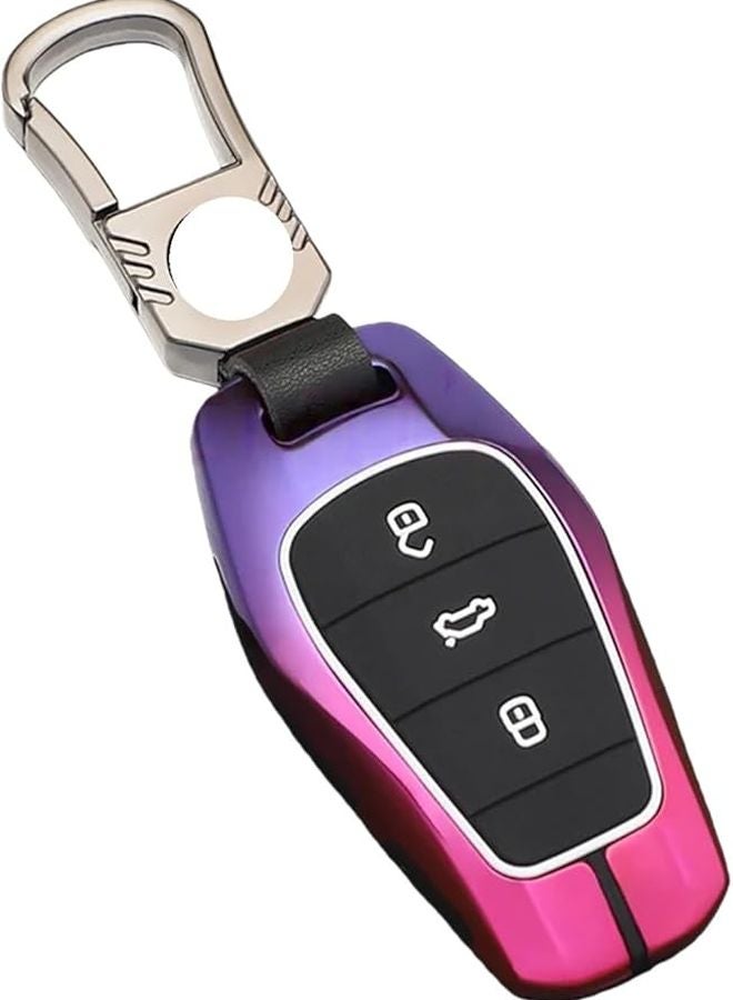 Purple Car Remote Key Case Cover Shell Keychain Holder Compatible For JAC JS8 Sehol QX X8 A7 E10X JS6 Sei 6 Pro Sol QX - Image 1