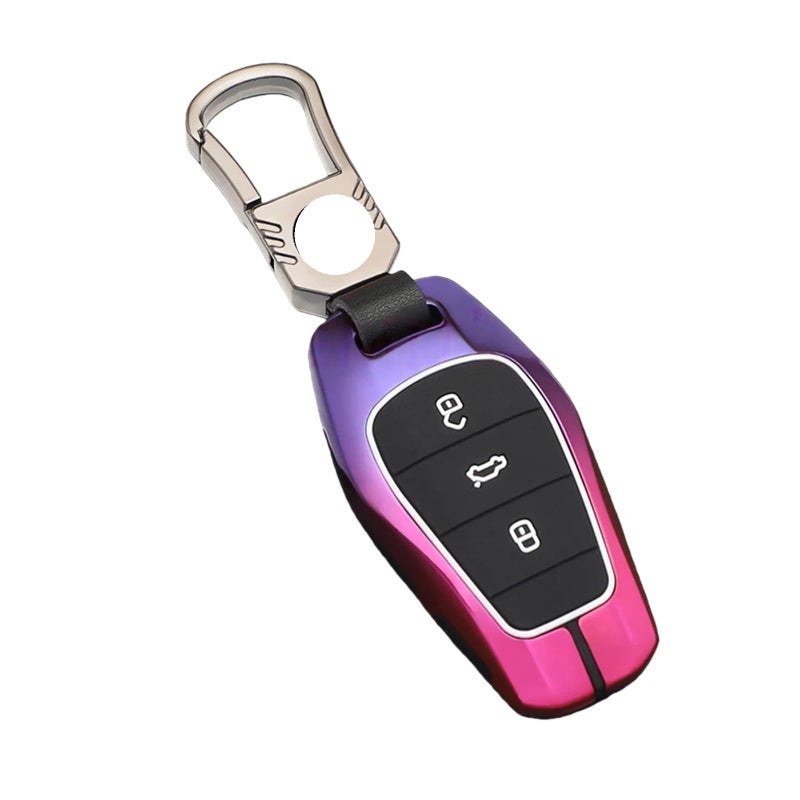 Purple Car Remote Key Case Cover Shell Keychain Holder Compatible For JAC JS8 Sehol QX X8 A7 E10X JS6 Sei 6 Pro Sol QX - Image 2