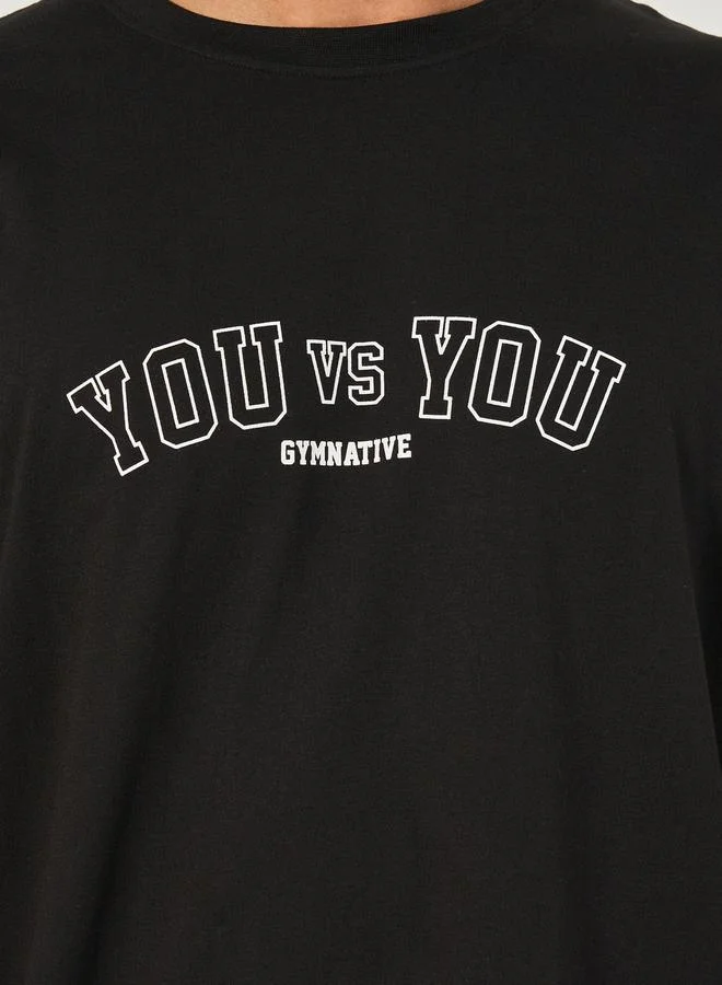 Styli Oversized Varsity Slogan Training T-Shirt