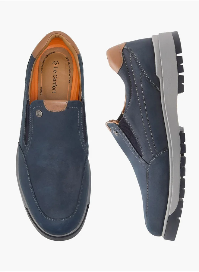 لو كونفورت Men's Solid Slip-On Loafers