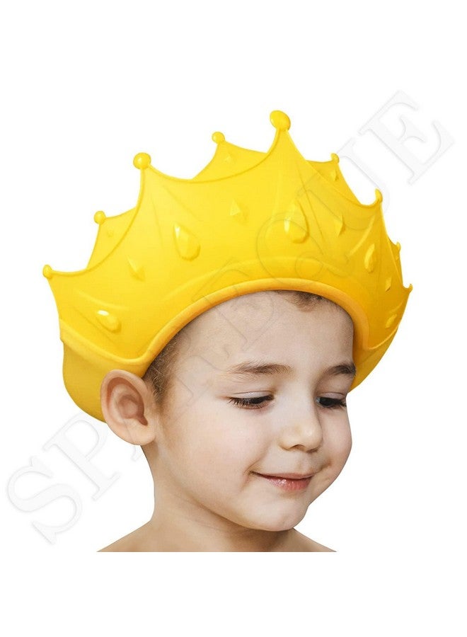 SPAREQUE Baby bath Shower Cap, Shower Cap for Kids 0-9 Years, Adjustable Silicone Crown with Eye & Ear Protection, Waterproof Bathing Hat for Washing Hair - Image 1