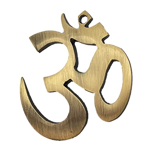UAPAN Brass Om/AUM Sculptures for Wall Hanging Decorative Showpiece (Brass, Gold) (OM Extra small) - Image 1