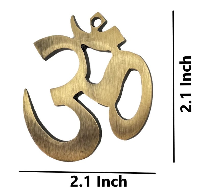 UAPAN Brass Om/AUM Sculptures for Wall Hanging Decorative Showpiece (Brass, Gold) (OM Extra small) - Image 2