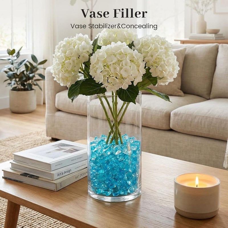 DomeStar 150PCS Light Blue Fake Ice Rocks Vase Fillers, Aquarium Gravels Small Stones for Fish Tanks Decorations Home Table Scatter - Image 3