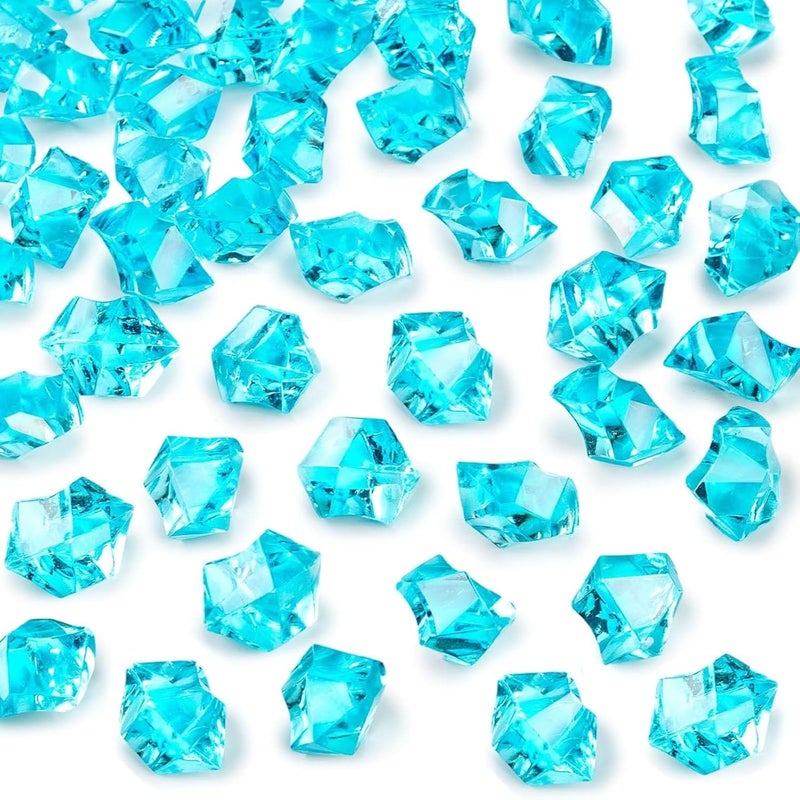 DomeStar 150PCS Light Blue Fake Ice Rocks Vase Fillers, Aquarium Gravels Small Stones for Fish Tanks Decorations Home Table Scatter - Image 1