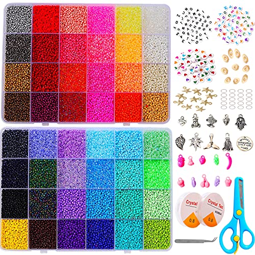 YITOHOP 36000+pcs 2mm 48 Colors Glass Seed Beads for Bracelet Jewelry Making Kit, Beads Assortments Kit for Adults Girls Small Beads for Necklace Ring Making | Top Best Birthday Gifts - Image 1